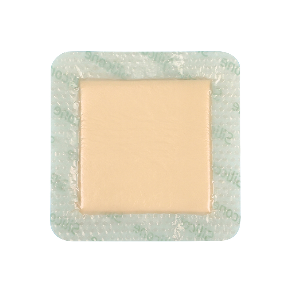 Apósito de espuma con borde de silicona de 10x10 cm