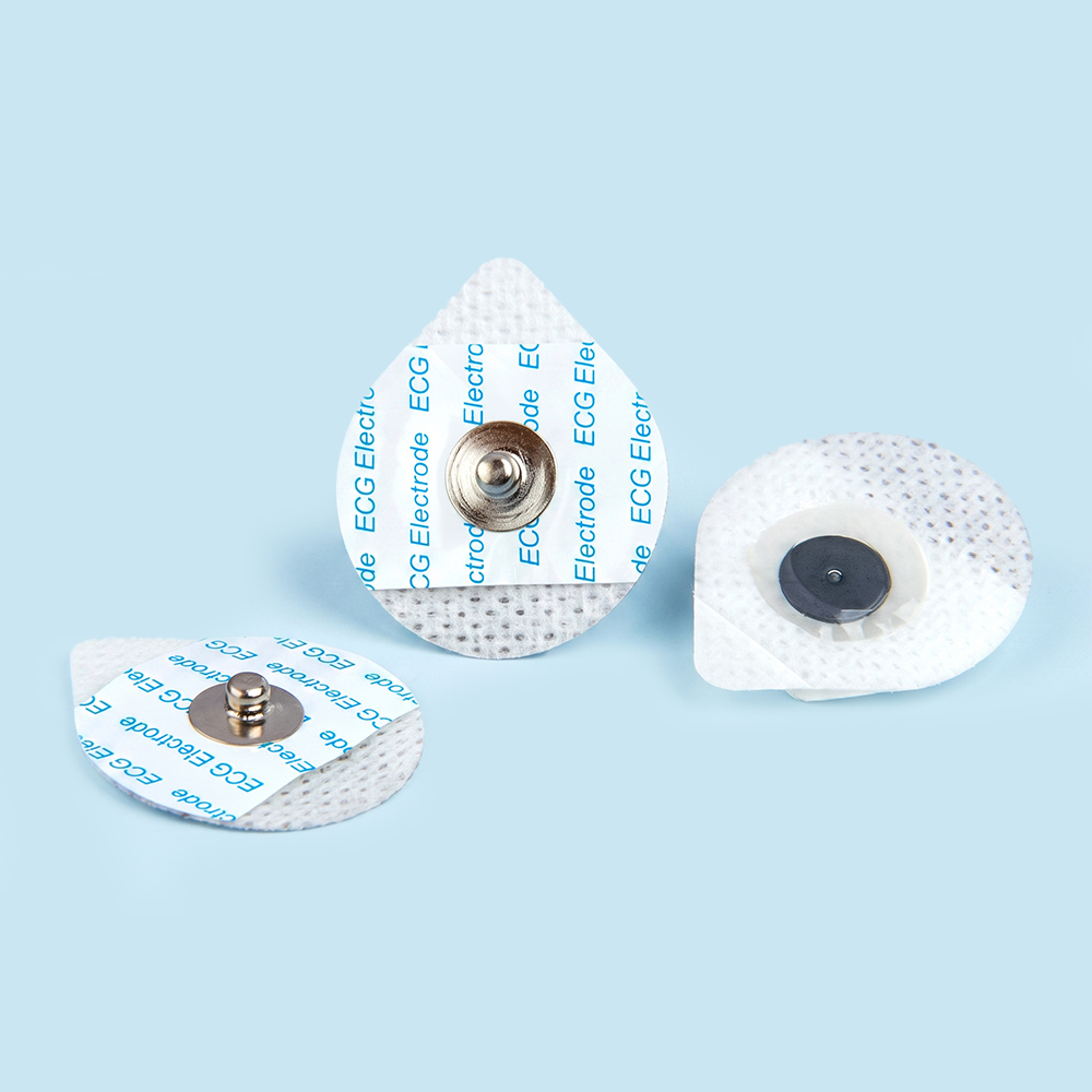 Electrodos de ECG no tejidos en forma de lágrima desechables de 26 * 42 mm