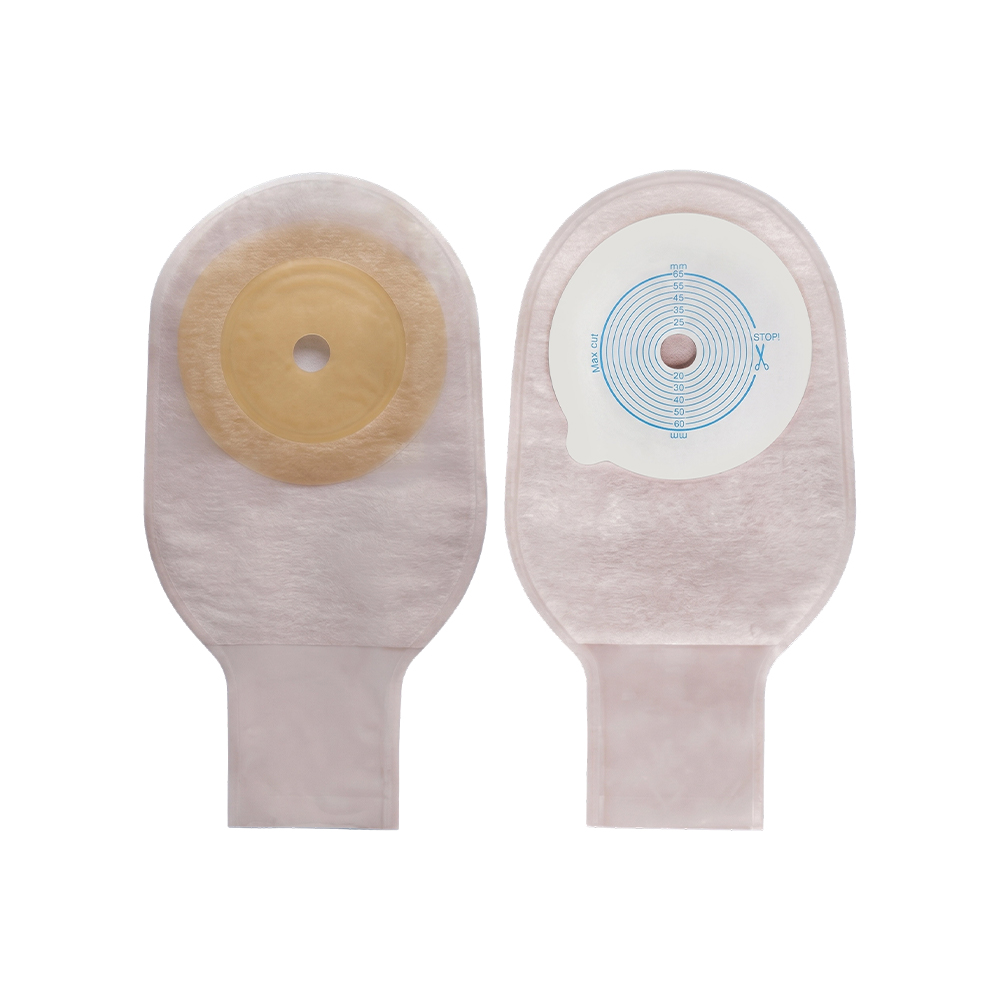 Bolsa de ostomía con sello de abrazadera de capa exterior no tejida de una sola pieza o de doble cara