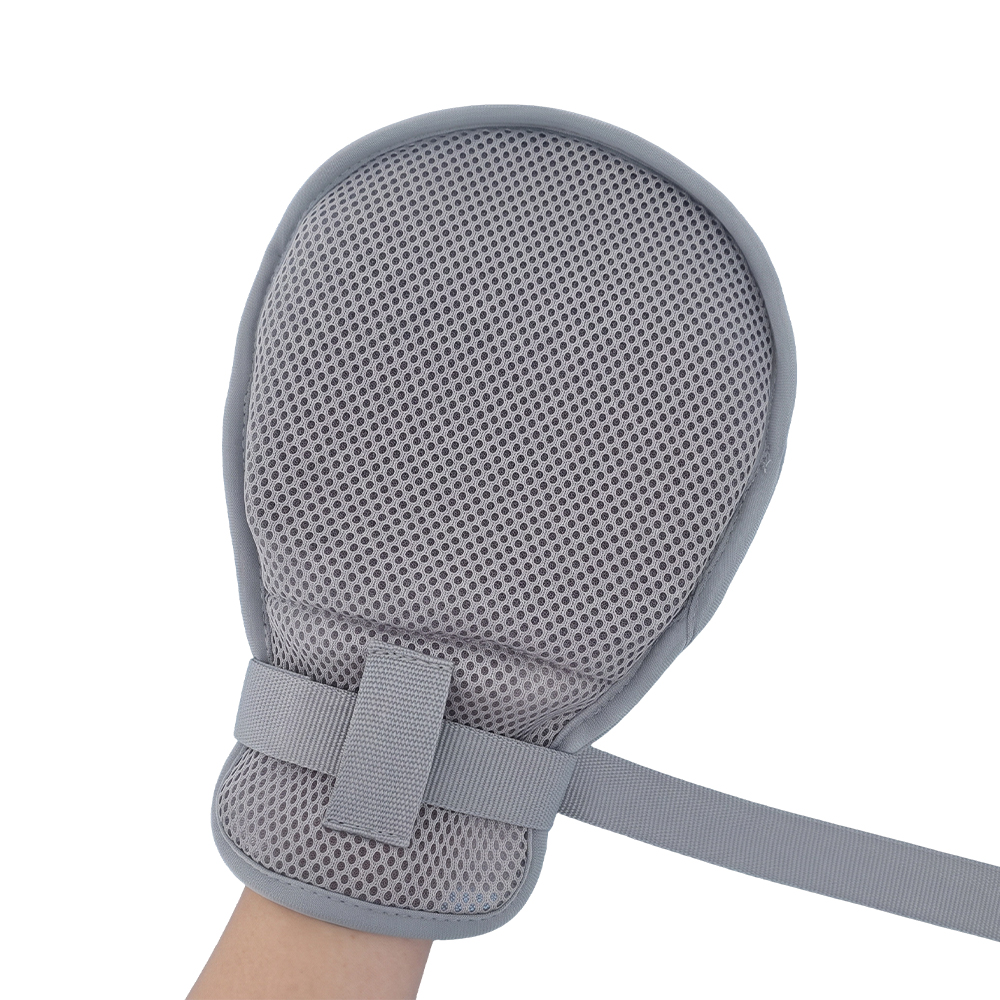 Manoplas de sujeción para pacientes de malla transpirable con correa de muñeca ajustable