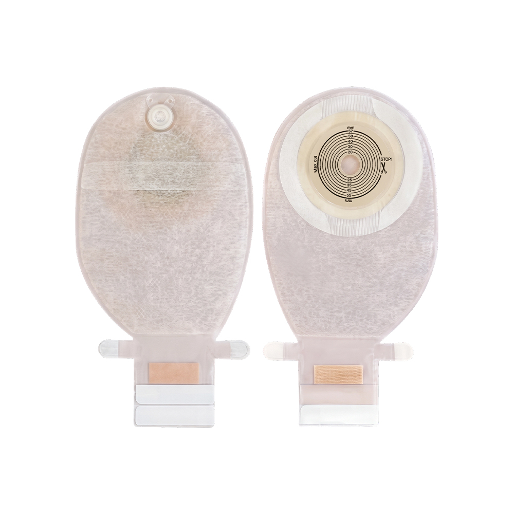 Bolsa de ostomía con sello de abrazadera de capa exterior no tejida de una sola pieza o de doble cara