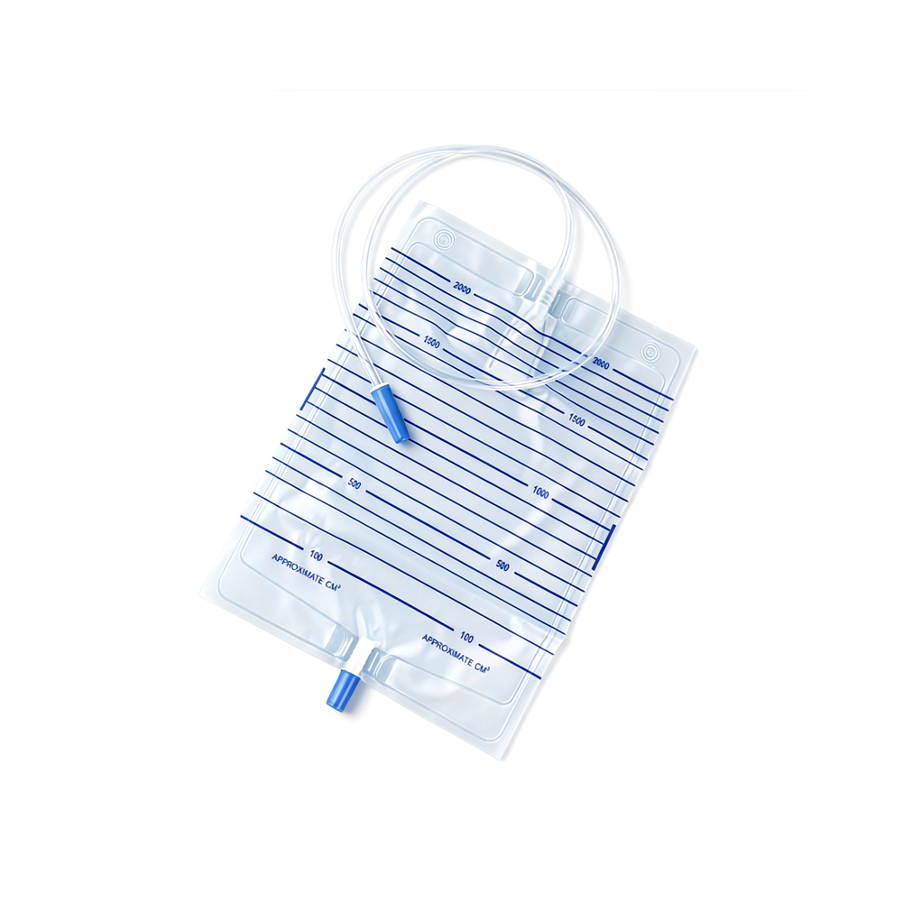 Bolsa de orina de fácil vaciado de grado médico de 1000 ml/1500 ml/2000 ml con válvula de tracción y empuje