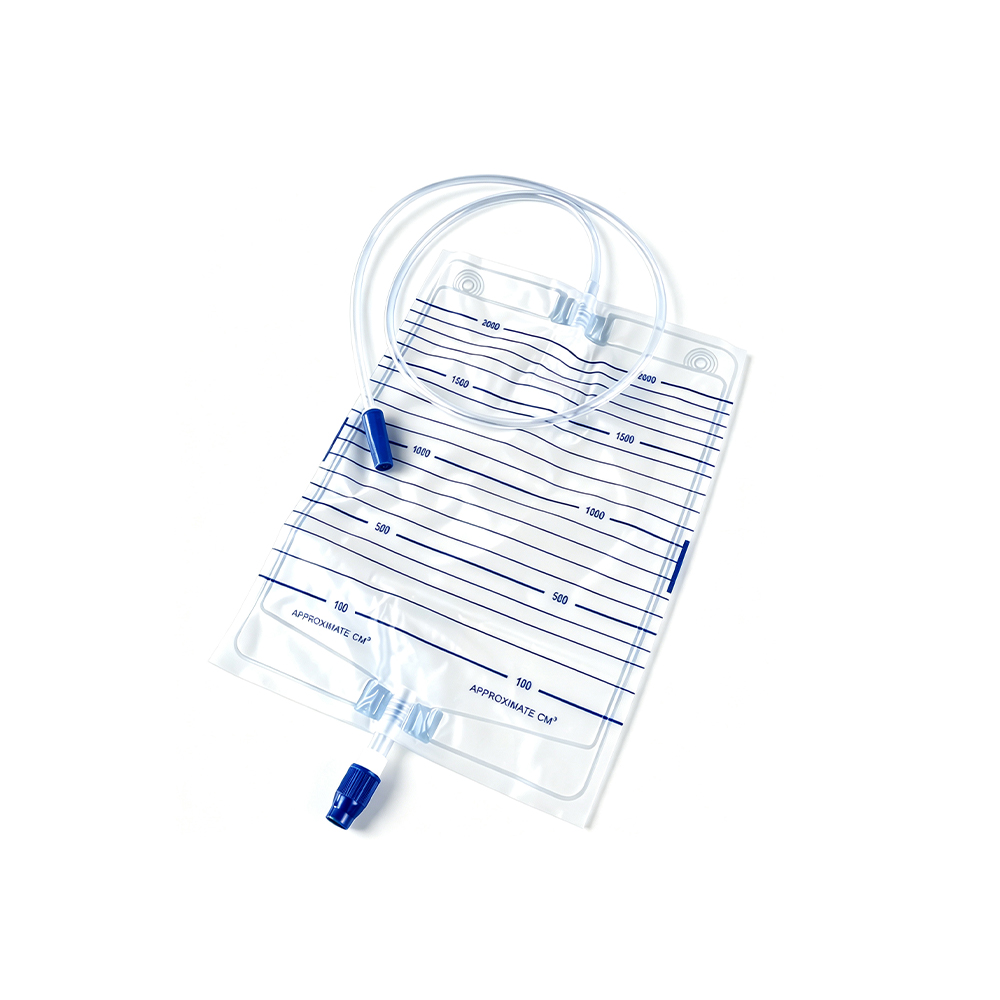 Bolsa de orina de diseño a prueba de fugas de grado médico de precisión de 1000ml/1500ml/2000ml con válvula de tornillo